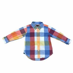 Gap boys colorful plaid long sleeve button down